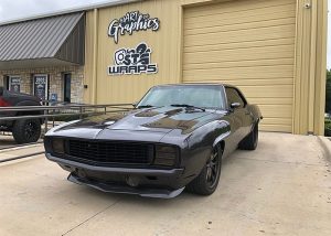 Chevrolet Camaro Wrapped in Avery SW Gloss Black Metallic and Matte Black Vinyls