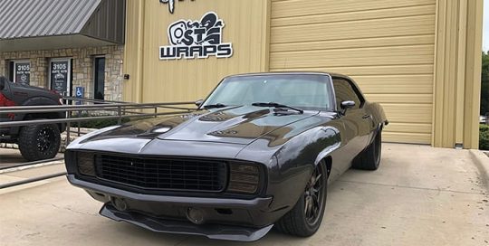 Chevrolet Camaro Wrapped in Avery SW Gloss Black Metallic and Matte Black Vinyls
