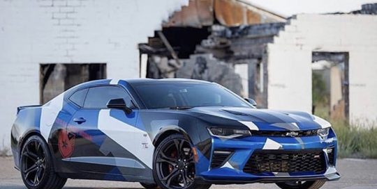 Chevrolet Camaro Wrapped in Avery SW900 Gloss Dark Grey, Gloss Black and Gloss White Vinyls