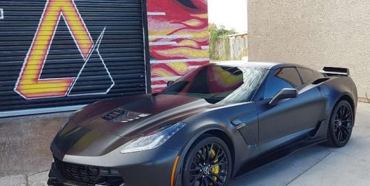 Chevrolet Corvette Wrapped in 3M 1080 Satin Black Vinyl