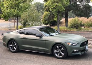 Ford Mustang Wrapped in 3M 1080 Matte Military Green