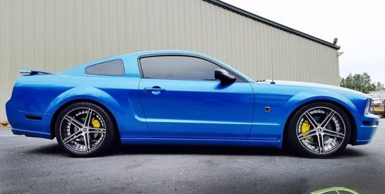 Ford Mustang Wrapped in Avery SW900 Gloss Bright Blue Metallic Vinyl