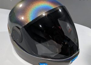 Helmet Wrapped in 3M ColorFlip Gloss Psychedelic Shade Shifting Vinyl