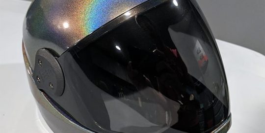 Helmet Wrapped in 3M ColorFlip Gloss Psychedelic Shade Shifting Vinyl