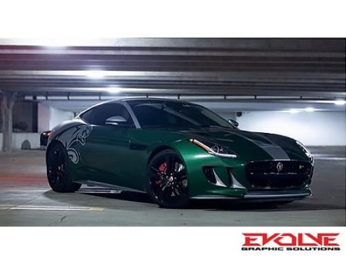Jaguar F-Type Wrapped in Custom Printed 3M IJ180mC-120 Metallic Satin White Aluminum Vinyl and 8518 Gloss Laminate