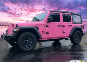 Jeep Wrangler Wrapped in 3M 1080 Gloss Hot Pink Vinyl