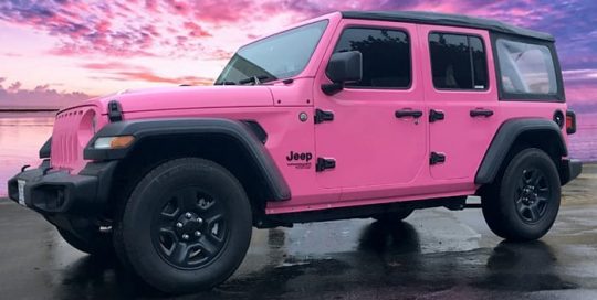 Jeep Wrangler Wrapped in 3M 1080 Gloss Hot Pink Vinyl