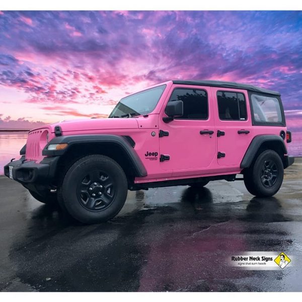 Jeep Wrangler Wrapped in 3M 1080 Gloss Hot Pink Vinyl Vinyl Wrap 3M