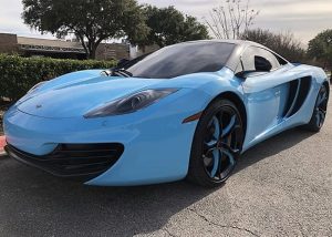 McLaren MP4-12C Wrapped in 3M 1080 Gloss Sky Blue Vinyl