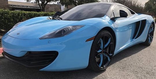 McLaren MP4-12C Wrapped in 3M 1080 Gloss Sky Blue Vinyl