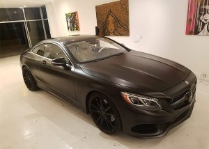 Mercedes-Benz S550 Wrapped in 3m 1080 Satin Black Vinyl