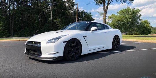 Nissan GTR Wrapped in Avery SW Satin White Vinyl