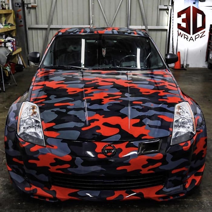 Nissan Z Wrapped in Custom Printed Avery 1105 and 136oz Gloss Overlaminate Vinyls
