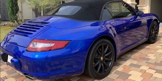 Porsche Carrera Wrapped in 3M 1080 Gloss Cosmic Blue Vinyl