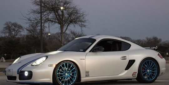 Porsche Cayman Wrapped in Avery SW Satin Pearl White Vinyl
