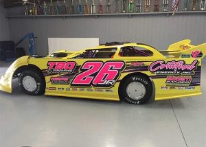Race Car Wrapped in Custom Printed Orafol 3165RA and 210 Gloss Laminate with 6510 Fluorescent Pink Vinyl