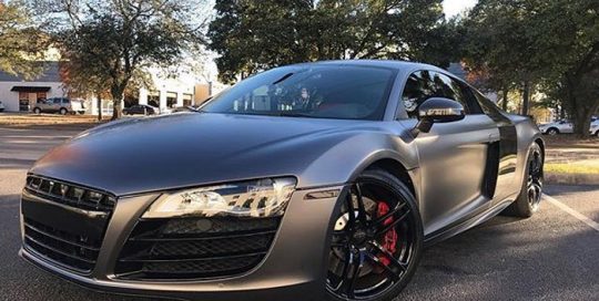 Audi wrapped in 3M 1080 Satin Dark Gray vinyl
