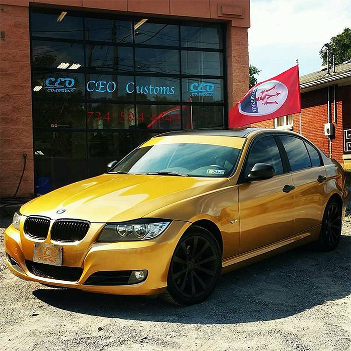 bmw-wrapped-in-3m-1080-gloss-gold-metallic-vinyl