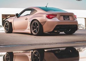Toyota Frs wrapped in 3M 1080 Satin Carmel Luster vinyl