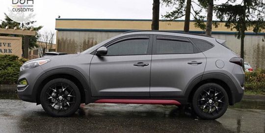 Hyundai Tuscon wrapped in 3M 1080 Satin Dark Gray vinyl