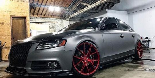 Audi A4 wrapped in Avery SW Matte Charcoal Metallic vinyl