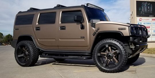 Hummer H2 wrapped in 3M 1080 Matte Brown Metallic vinyl