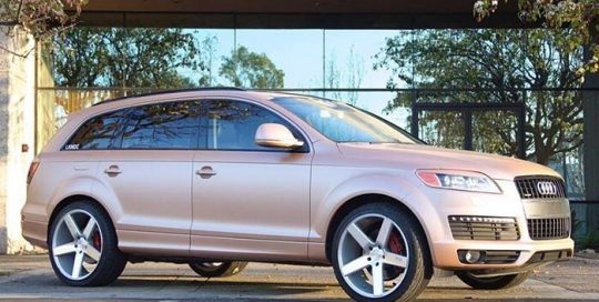 Audi Q7 wrapped in 3M 1080 Satin Caramel Luster vinyl