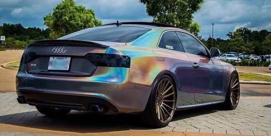 Audi S5 wrapped in 3M ColorFlip Gloss Psychedelic shade shifting vinyl