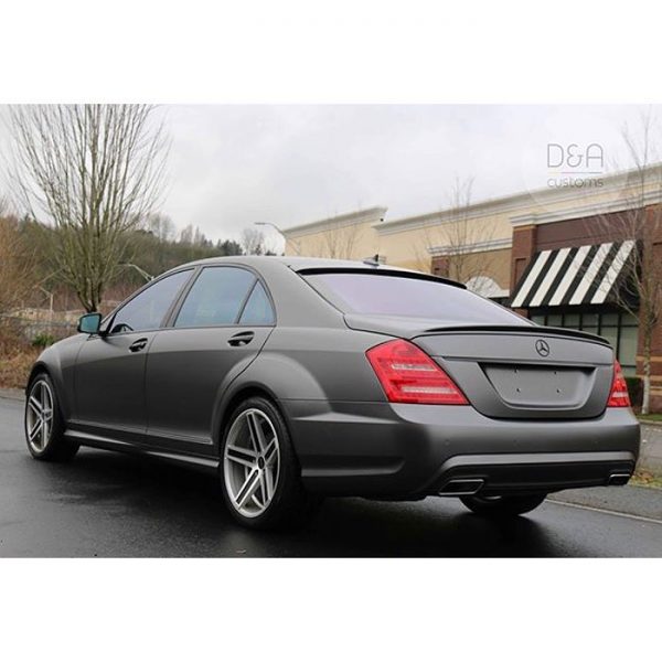 Mercedes Benz S550 wrapped in 3M 1080 Satin Dark Gray vinyl