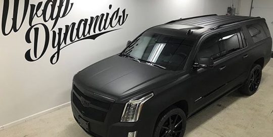 Chevrolet Cadillac wrapped in Avery SW Matte Black vinyl