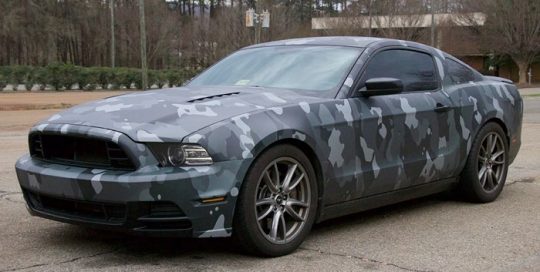 Ford Mustang wrapped in 3M Envision LX 480mC non-vinyl