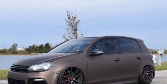 Volkswagen Gti wrapped in 3M 1080 Matte Brown Metallic vinyl