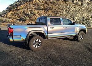 Toyota Tacoma wrapped in 3M ColorFlip Gloss Psychedelic shade shifting vinyl