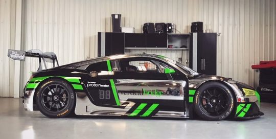 Audi R8 wrapped in Arlon Silver and Green Chrome with Avery SW Gloss Black vinyls