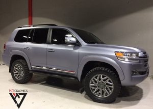 Toyota Land Cruiser wrapped in M 1080 Matte Silver Vinyl