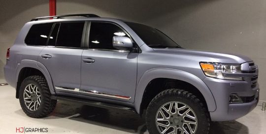 Toyota Land Cruiser wrapped in M 1080 Matte Silver Vinyl
