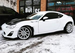 Toyota Frs wrapped in Avery SW Gloss White vinyl