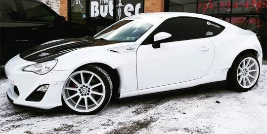 Toyota Frs wrapped in Avery SW Gloss White vinyl