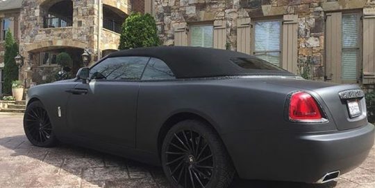 Rolls Royce wrapped in 3M 1080 Matte Deep Black vinyl
