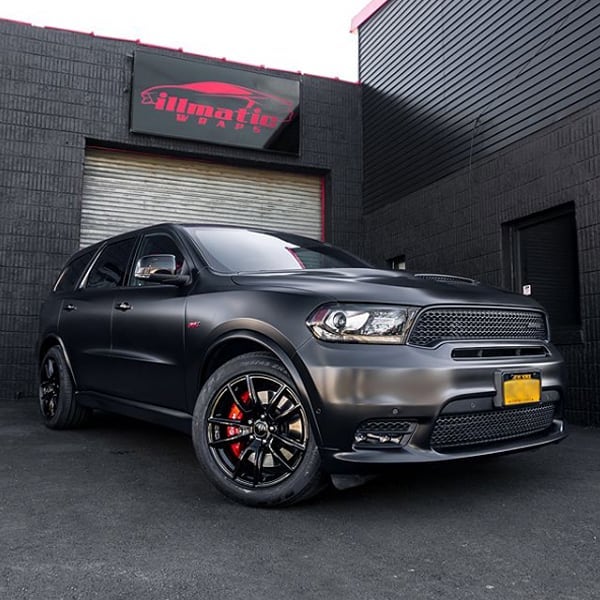 Dodge Durango wrapped in Avery SW Satin Black and Gloss Black vinyls