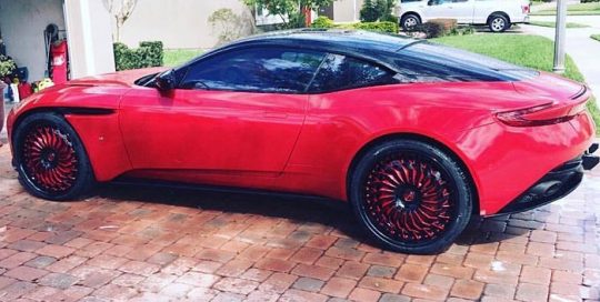Astro Martin wrapped in 3M 1080 Dragon Fire Red viny