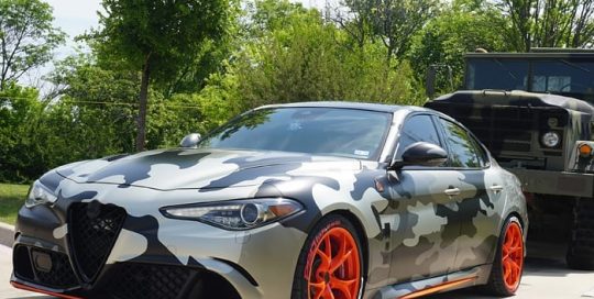 Alfra Romeo wrapped in 3M IJ180mC-120 Satin White Aluminum vinyl