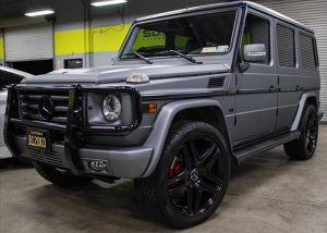 Mercedes Benz Gwagon wrapped in Avery SW Matte Gunmetal Metallic vinyl