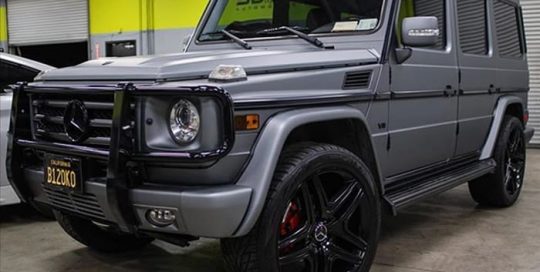 Mercedes Benz Gwagon wrapped in Avery SW Matte Gunmetal Metallic vinyl