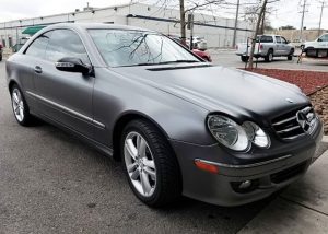 Mercedes Benz Clk350 wrapped in 3M 1080 Satin Dark Gray vinyl