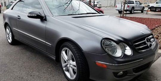 Mercedes Benz Clk350 wrapped in 3M 1080 Satin Dark Gray vinyl