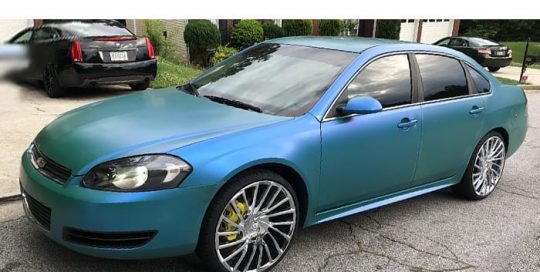 Chevrolet Malibu wrapped in 3M 1080 Satin Flip Caribbean Shimmer vinyl