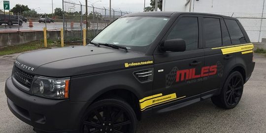 Range Rover wrapped in 3M 1080 Matte Black vinyl