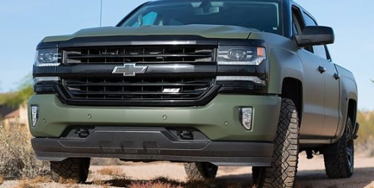 Chevrolet Silverado wrapped in 3M 1080 Matte Military Green vinyl