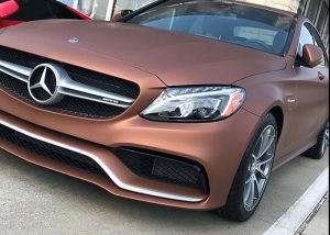 Mercedes Benz C63 wrapped in Avery SW Matte Brown Metallic vinyl